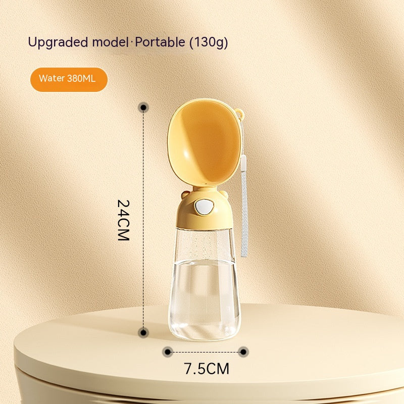 Portable pet water dispenser for hydration on-the-go. Crafted from safe materials. Ideal for outdoor use.