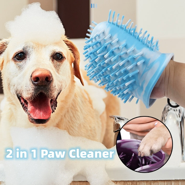 Discover our 2-in-1 Pet Paw Cleaner & Brush! Dual functionality for grooming needs. Portable, powerful silicone bristles ensure cleanliness & comfort. Say farewell to mess with ease