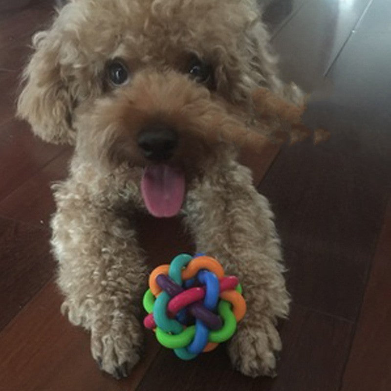 Elastic Rubber Dog Bell  Interactive Pet Toy Essential
