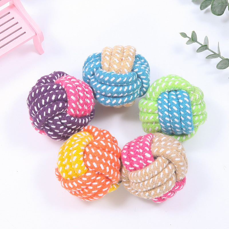 Cotton Rope Dog Toy with Mini Ball for Chew & Play