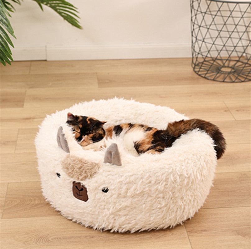 Alpaca Dog and Cat Plush  Bed. Shop Now!