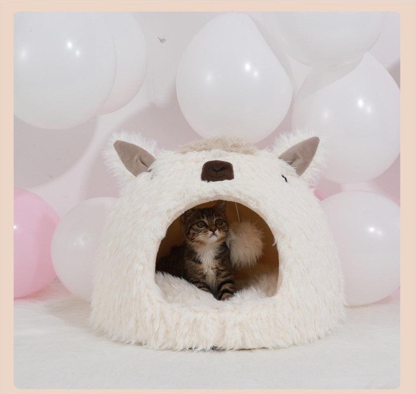 Alpaca Dog and Cat Plush Bed. Shop Now!