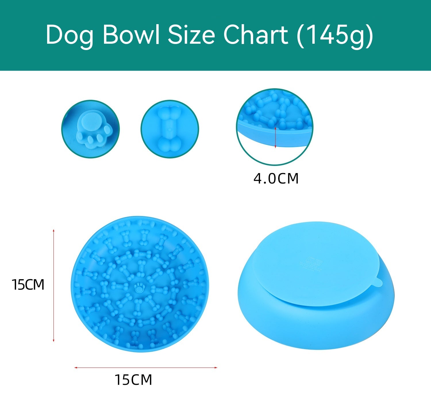 A pet bowl designed with suction cups and non-slip silicone material to prevent sliding, ideal for pets during mealtime
