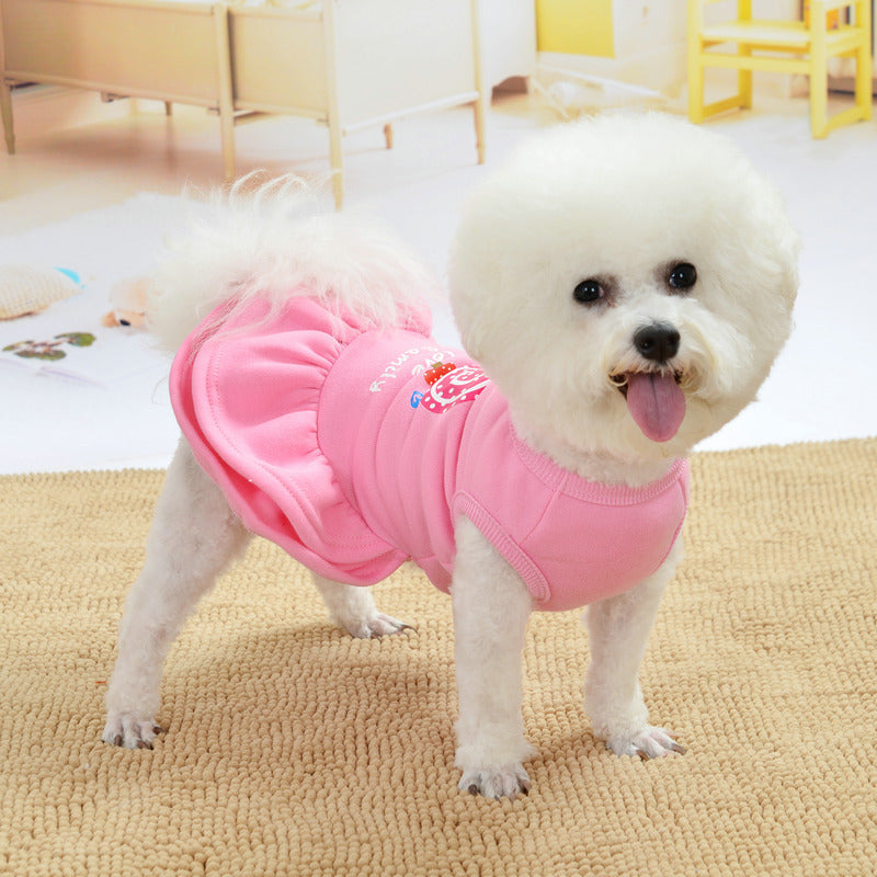 Princess Teddy Dog Dress: Soft Fleece, Regal Charm, Cozy, Special Occasions, Luxury Apparel, Canine Fashion,Shop Now!