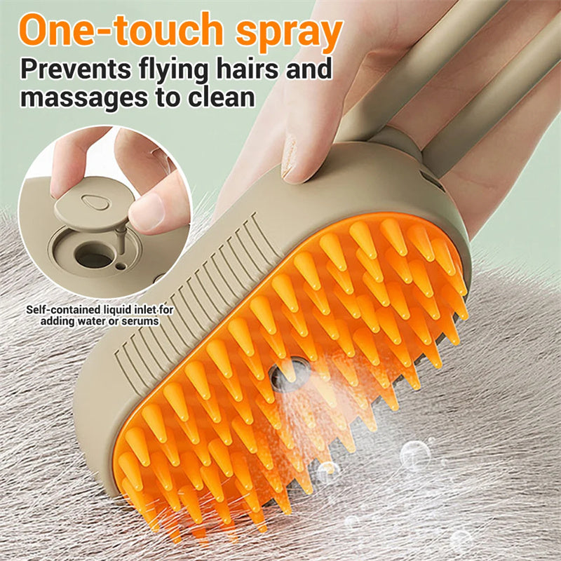 Steam Pet Brush: Unique Spray, High-Quality, USB Rechargeable, Ergonomic Design, Multifunctional Application."
