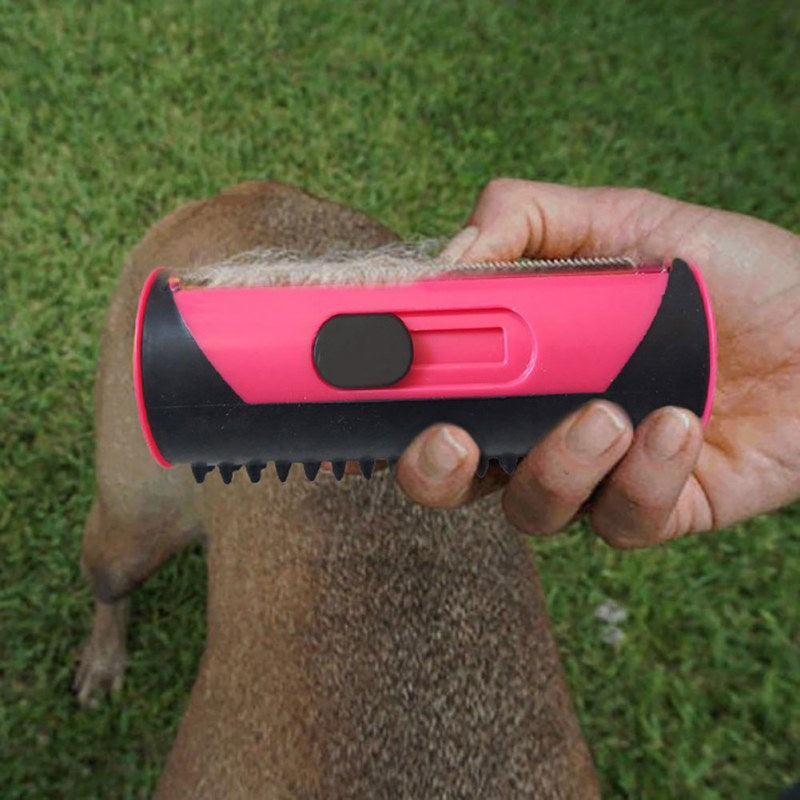 Essential pet grooming tool: Dog and Cat Comb and Lint Roller Brush ensure efficient hair removal and grooming.