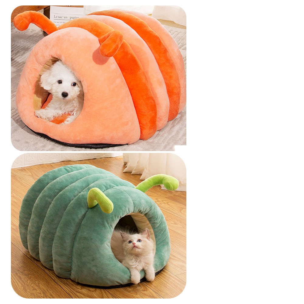 Cat Comfort Caterpillar Pet Beds: Crystal Velvet Plush