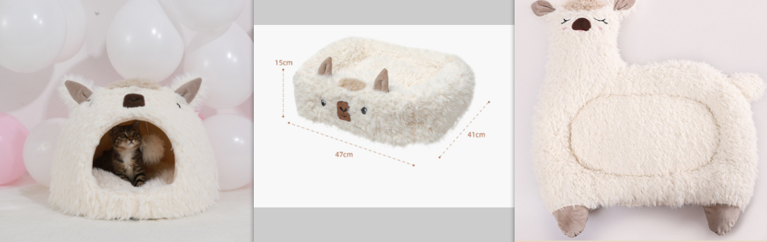 Alpaca Dog and Cat Plush Bed. Shop Now!