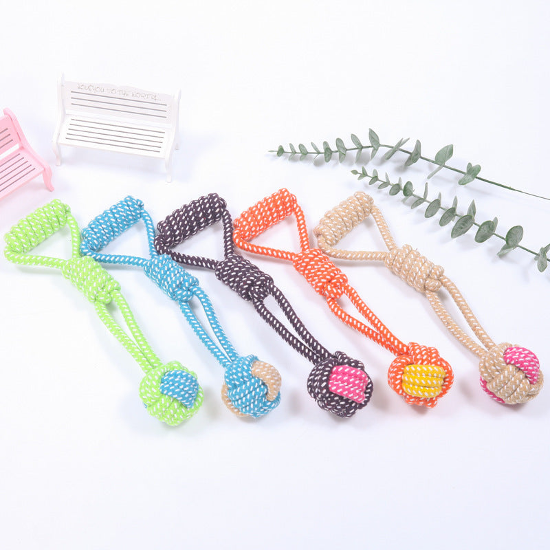 Cotton Rope Dog Toy with Mini Ball for Chew & Play