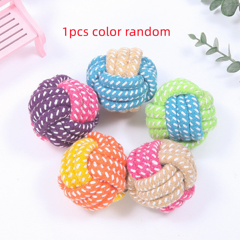 Cotton Rope Dog Toy with Mini Ball for Chew & Play