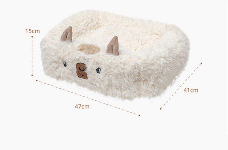 Alpaca Dog and Cat Plush Bed. Shop Now!