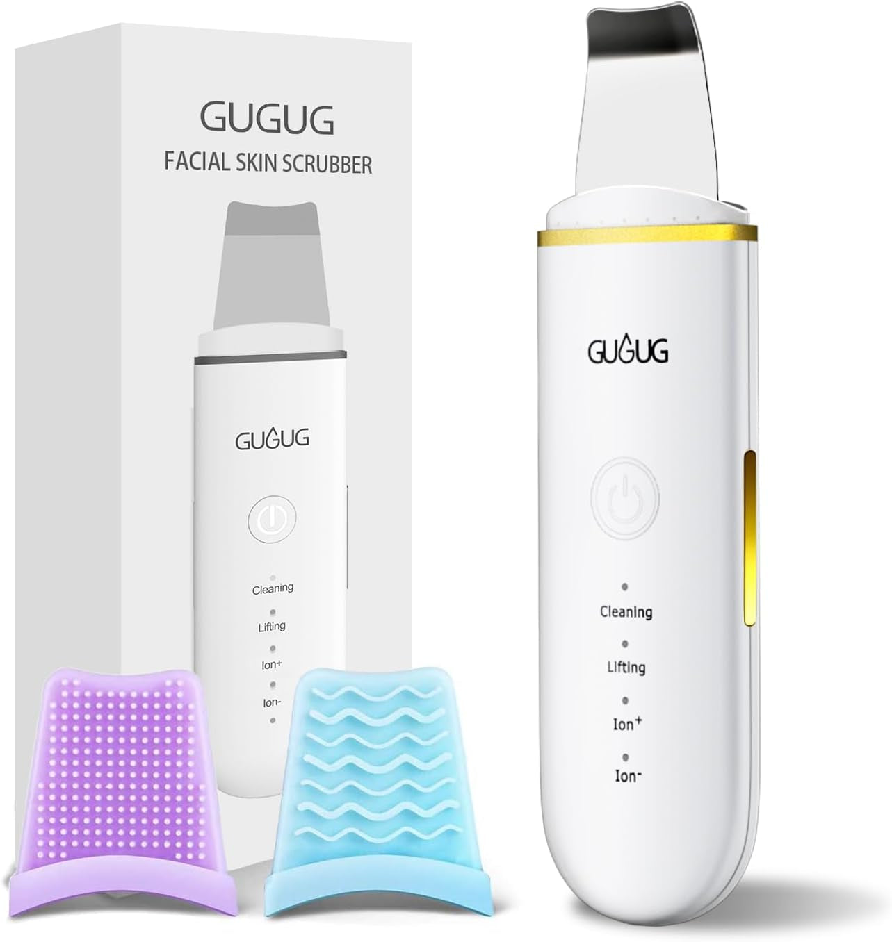 Skin Scrubber Face Spatula Skin Spatula Pore Cleaner Blackhead Remover Tools for Facial Deep Cleansing-4 Modes -White