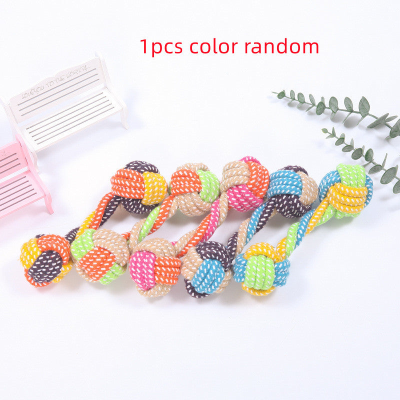 Cotton Rope Dog Toy with Mini Ball for Chew & Play