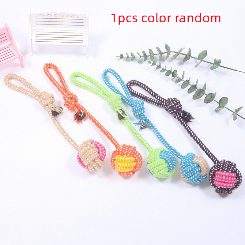 Cotton Rope Dog Toy with Mini Ball for Chew & Play