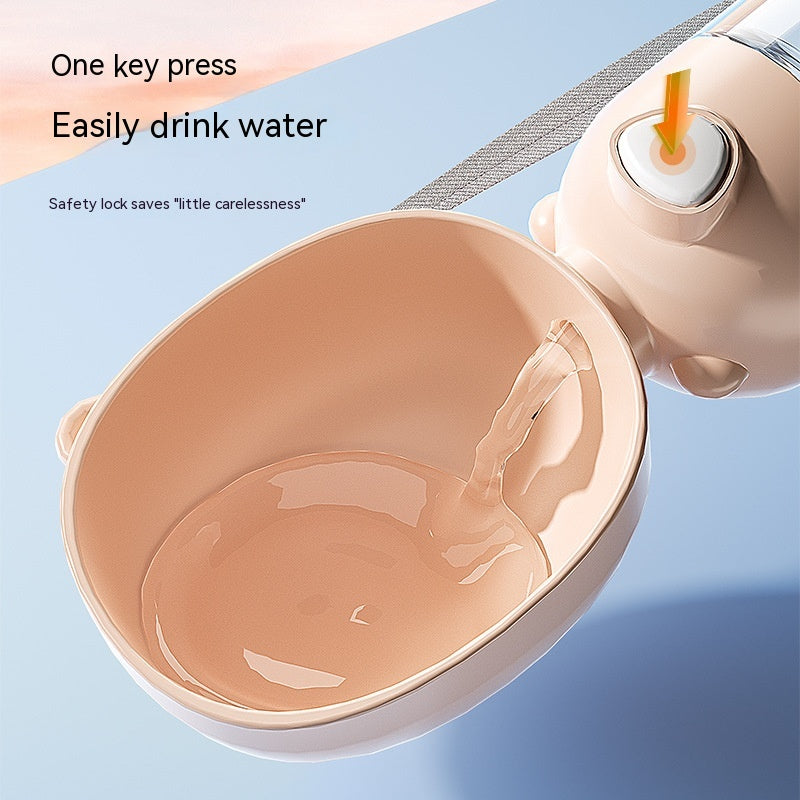 Portable pet water dispenser for hydration on-the-go. Crafted from safe materials. Ideal for outdoor use.