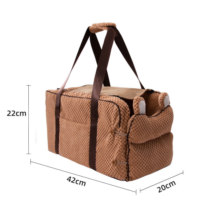 Pet Safety Car Seat: Protects Small Dogs & Cats During Travel. Minimize Collisions, Reduce Anxiety. Easy Access, Secure Buckle. Washable Material. Premium Comfort.